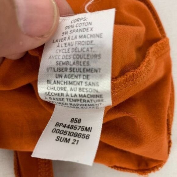 Rust Orange XS Bodysuit By BP. Cotton-Spandex Blend - Picture 6 of 7